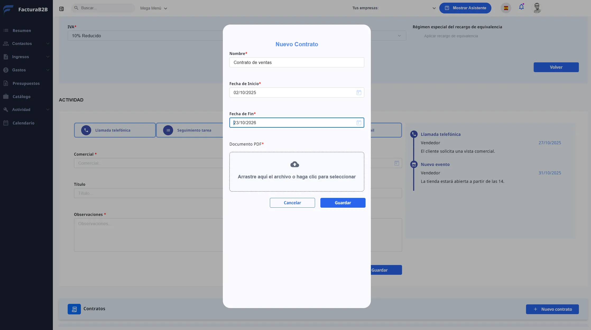 Captura Almacenamiento de documentos del cliente